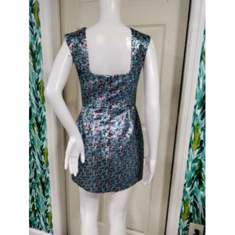 TOPSHOP Sequins Twee Homecomming NYE V-Neck Prom Glamour Mini Dress Size 6 - Picture 4 of 13